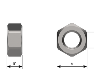 A4 HEX NUT M10 X 1.25 (Fine Pitch) Hexagon Full Nut