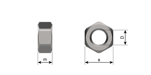 A4 HEX NUT M10 X 1.25 (Fine Pitch) Hexagon Full Nut