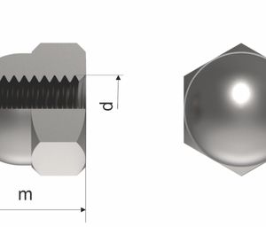 A2 DOME NUT 1/2 UNF .