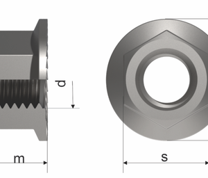 DIN 6923 A2 M10 (Non-Serrated) Hexagon Flange Nut